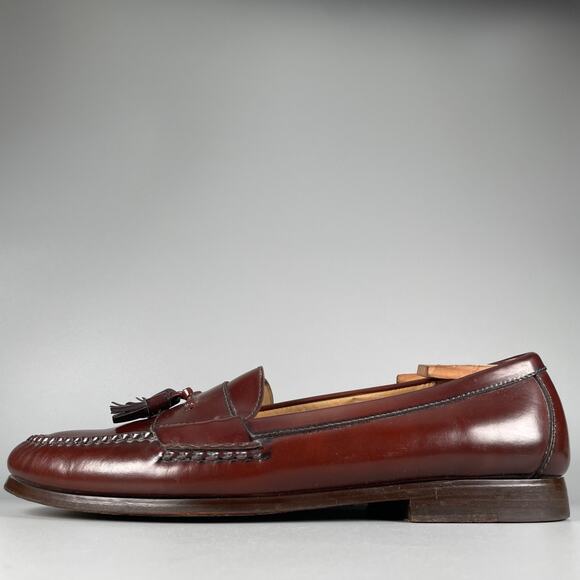 Cole Haan Pinch Men\'s 13 D Brown Leather Slip On Tassel Loafers Dress Shoes EUC main image 8